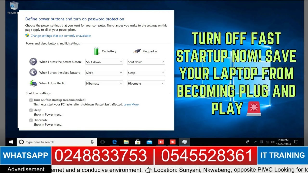 Turn Off Fast Startup NOW! Save Your Laptop from Becoming Plug and Play 🚨